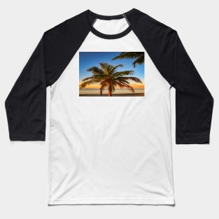 Tropical Sunrise with Palm Tree and the moon in Key West Florida Baseball T-Shirt